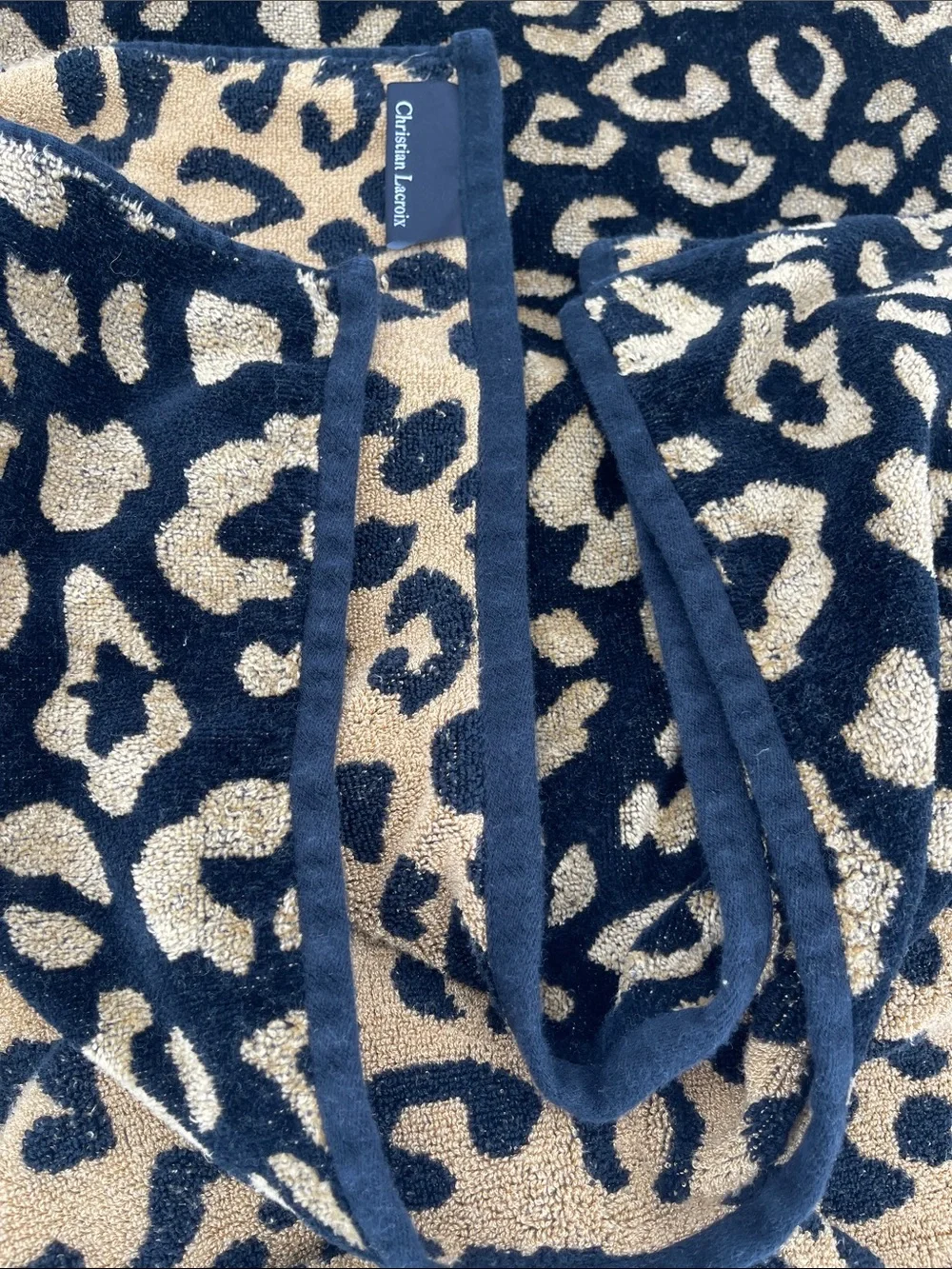 Christian Lacroix Black and Gold Leopard Print Bath Towels-Set Of 3